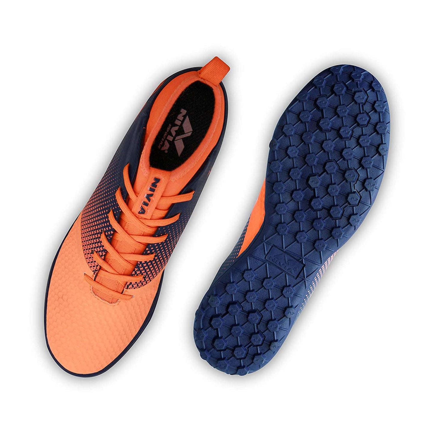 Nivia Ashtang Football Turf Shoes - Fluorescent Orange/Black - Best Price online Prokicksports.com