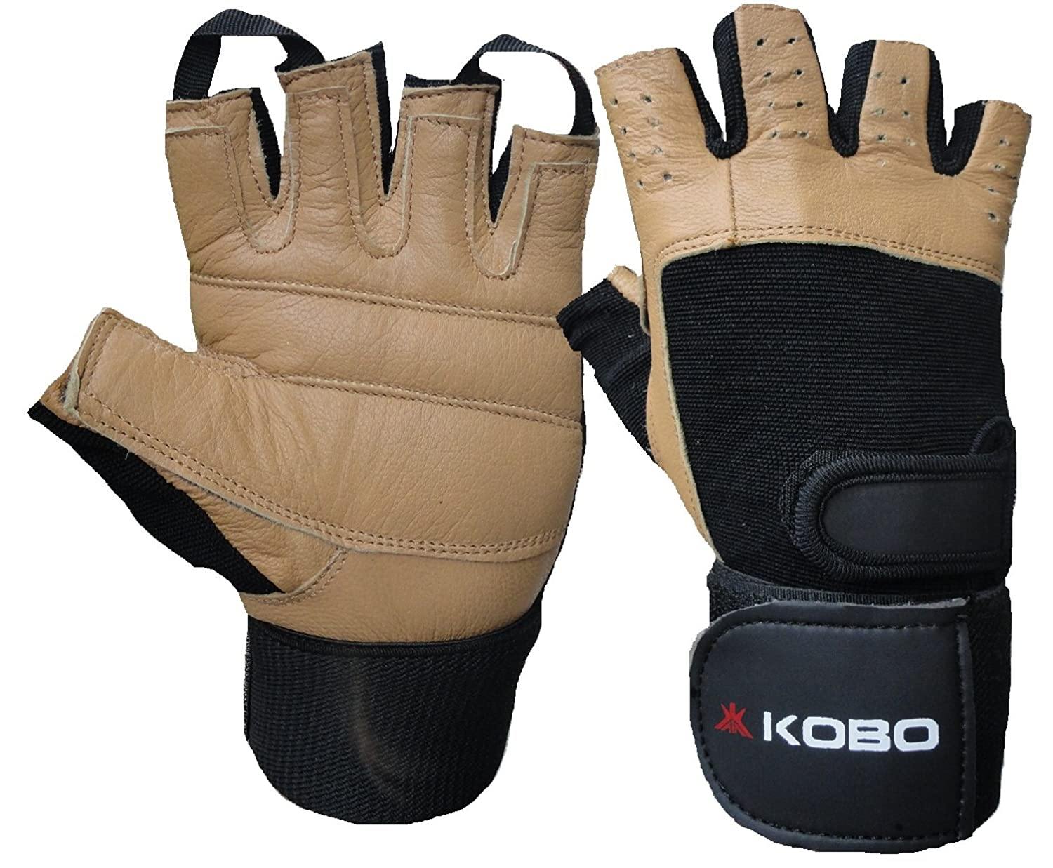 Leather Fitness Gloves/Weight Lifting Gloves/Gym Gloves Brown - Best Price online Prokicksports.com