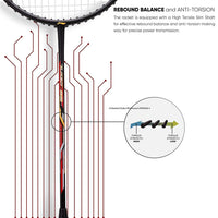 Li-Ning Turbo 99 Carbon Fibre Racket With Free Full Cover Black/Red - Best Price online Prokicksports.com