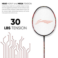 Li-Ning Turbo 99 Carbon Fibre Racket With Free Full Cover Black/Red - Best Price online Prokicksports.com