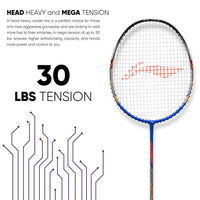 Li-Ning Turbo 99 Carbon Fibre Racket With Free Full Cover Blue/Black - Best Price online Prokicksports.com