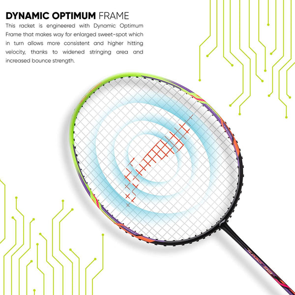 Li-Ning Turbo 99 Carbon Fibre Racket With Free Full Cover Black/Green