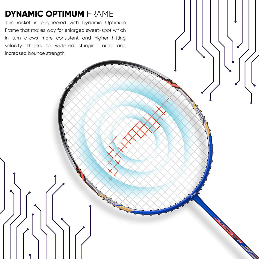 Li-Ning Turbo 99 Carbon Fibre Racket With Free Full Cover Blue/Black - Best Price online Prokicksports.com
