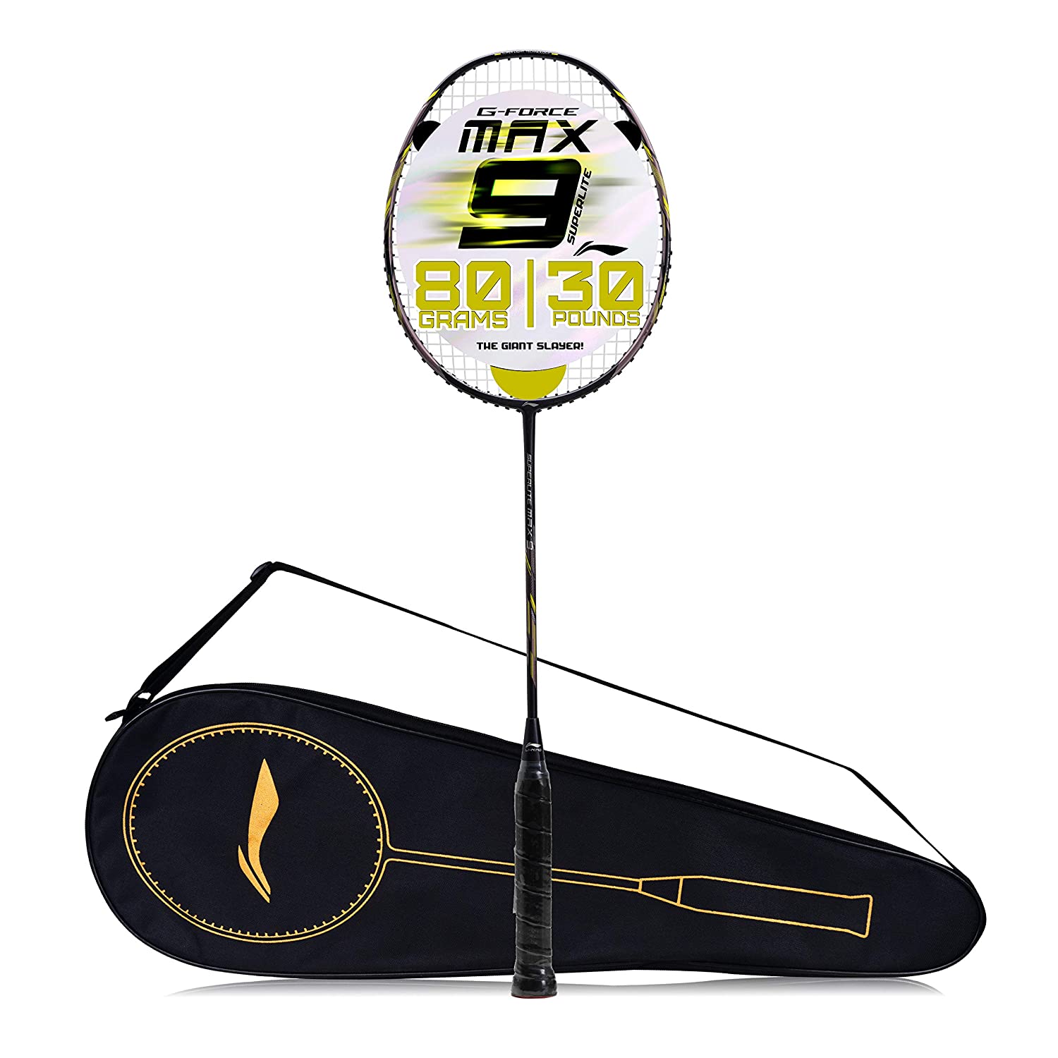 Li-Ning AYPR062-5 Max 9 Strung Badminton Racquet, Black - Best Price online Prokicksports.com