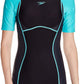Speedo Female Swimwear Essential Spliced Kneesuit (Black, Oxide Grey and Bali Blue) - Best Price online Prokicksports.com