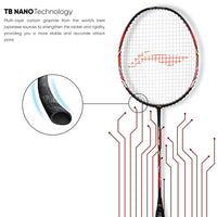 Li-Ning Turbo 99 Carbon Fibre Racket With Free Full Cover Black/Red - Best Price online Prokicksports.com
