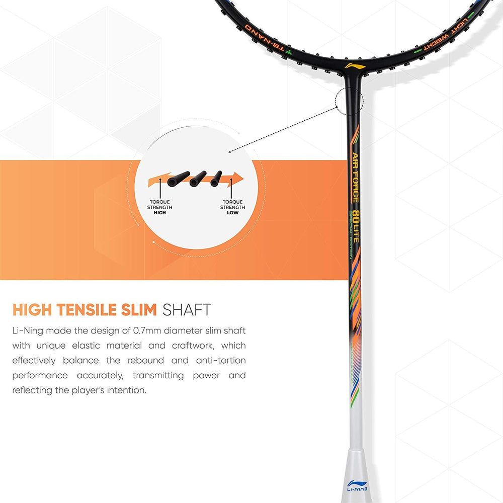 Li-Ning Air Force 80 Lite Carbon Fibre Badminton Racket - Best Price online Prokicksports.com