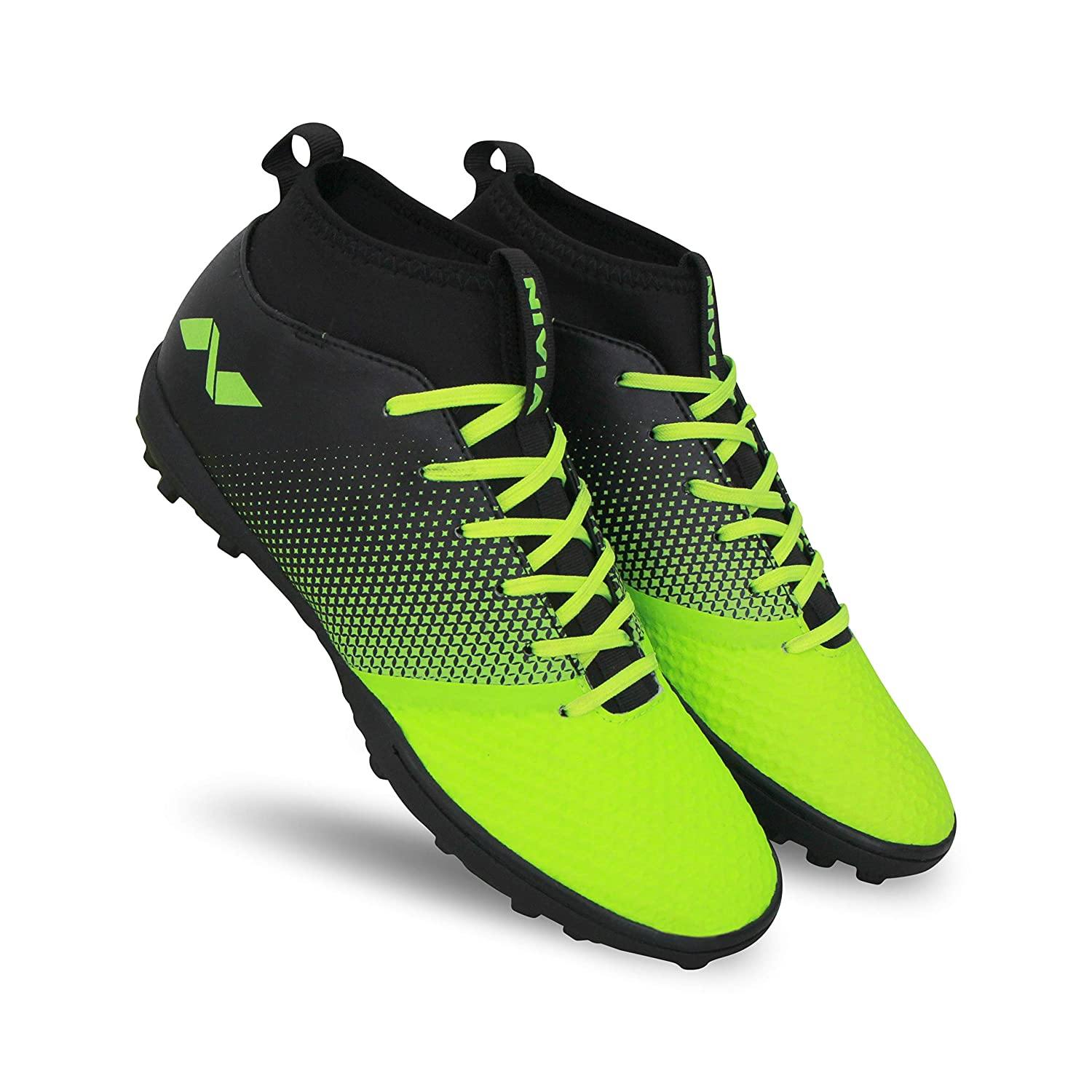 Nivia Ashtang Football Turf Shoes - Fluorescent Green/Black - Best Price online Prokicksports.com