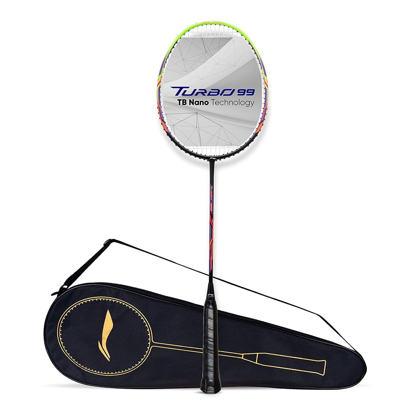 Li-Ning Turbo 99 Carbon Fibre Racket With Free Full Cover Black/Green - Best Price online Prokicksports.com