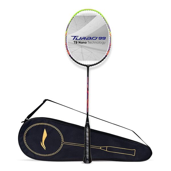Li-Ning Turbo 99 Carbon Fibre Racket With Free Full Cover Black/Green