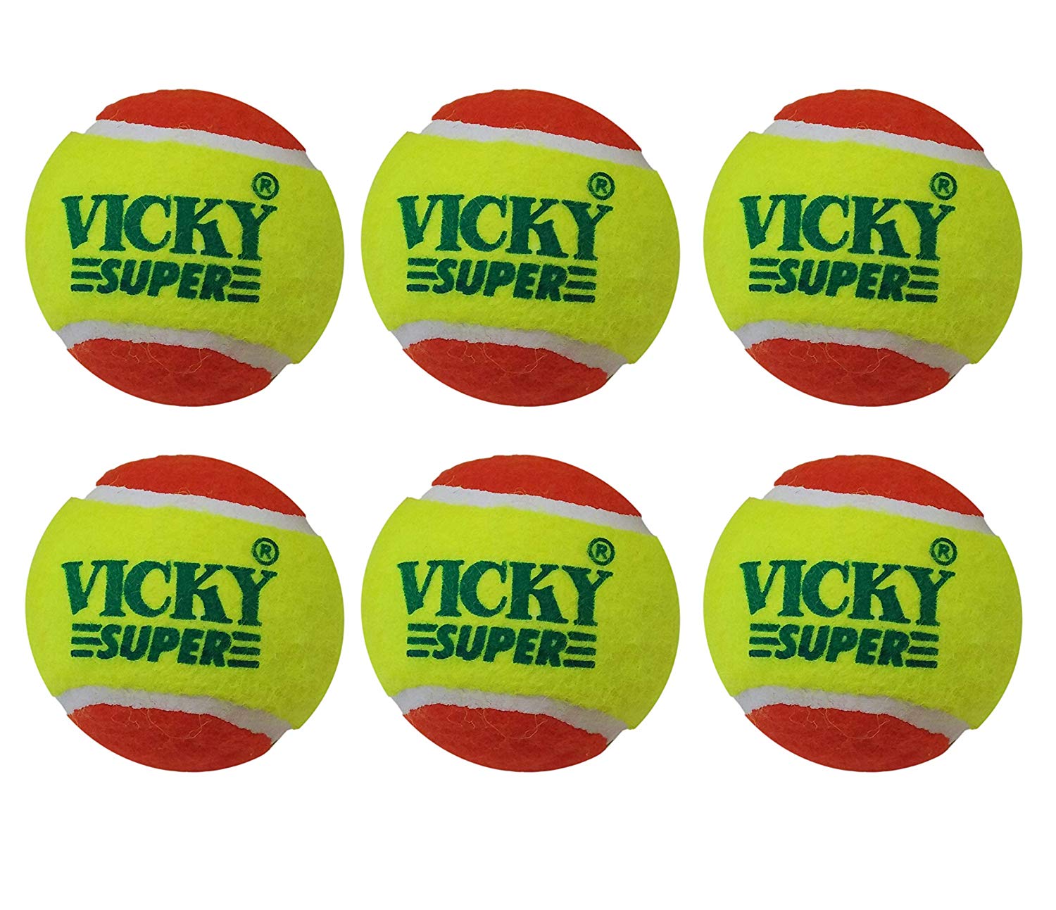 Vicky Cricket Tennis Ball - Super (Heavy), Double Colour - Best Price online Prokicksports.com