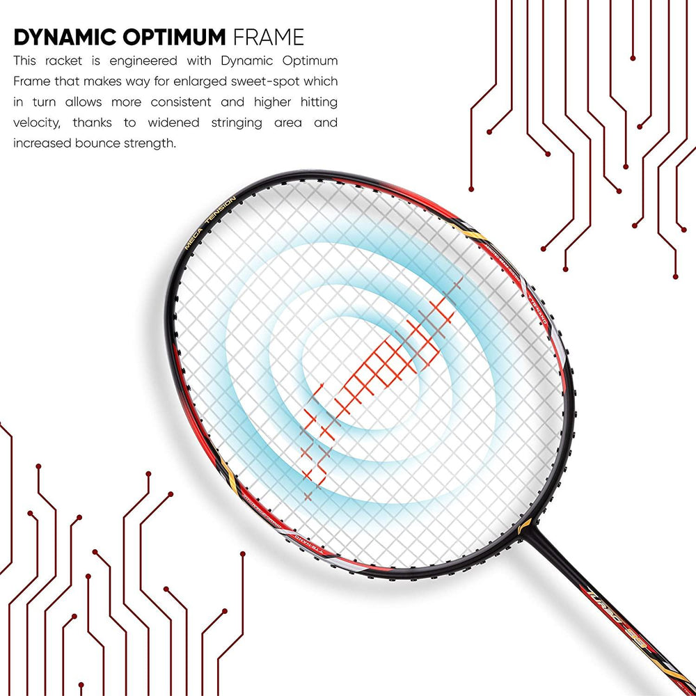 Li-Ning Turbo 99 Carbon Fibre Racket With Free Full Cover Black/Red - Best Price online Prokicksports.com