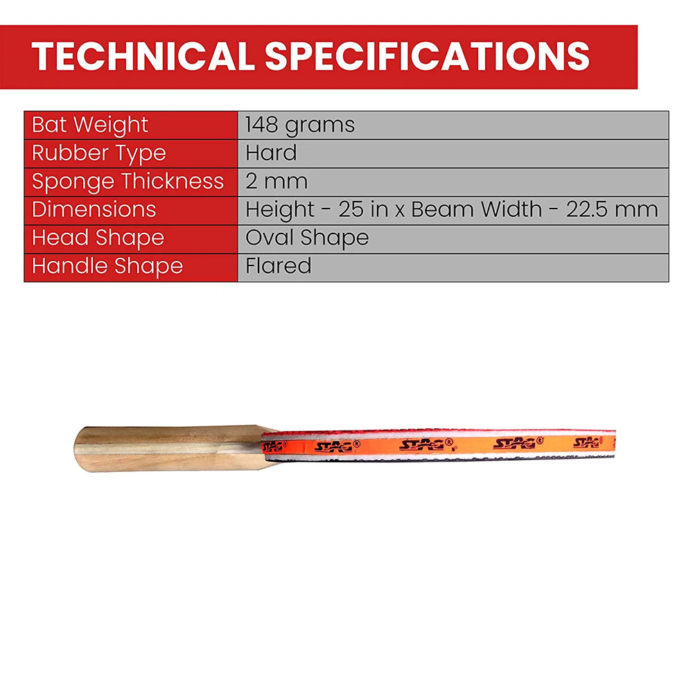 Stag 1 Star Table Tennis Racket - Red/Black - Best Price online Prokicksports.com