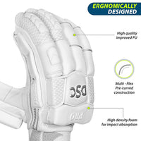 DSC Conder Pro RH Batting Gloves , White - Best Price online Prokicksports.com