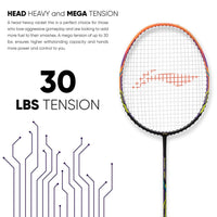 Li-Ning Turbo 99 Carbon Fibre Racket With Free Full Cover Black/Orange - Best Price online Prokicksports.com
