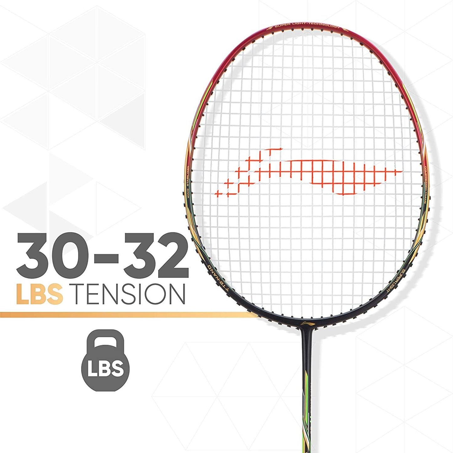 Li-Ning Air Force 77 G2 Carbon Fibre Badminton Racket with Free Full Cover Black/Red - Best Price online Prokicksports.com