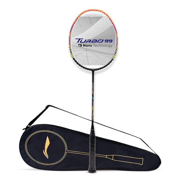 Li-Ning Turbo 99 Carbon Fibre Racket With Free Full Cover Black/Orange