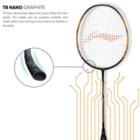 Li-Ning Turbo 99 Carbon Fibre Racket With Free Full Cover Black/Gold - Best Price online Prokicksports.com