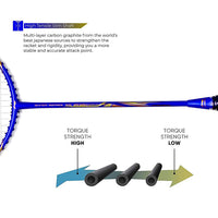 Li-Ning Super Series 2020 - (Strung) Graphite Badminton Racquet - Blue/Gold - Best Price online Prokicksports.com
