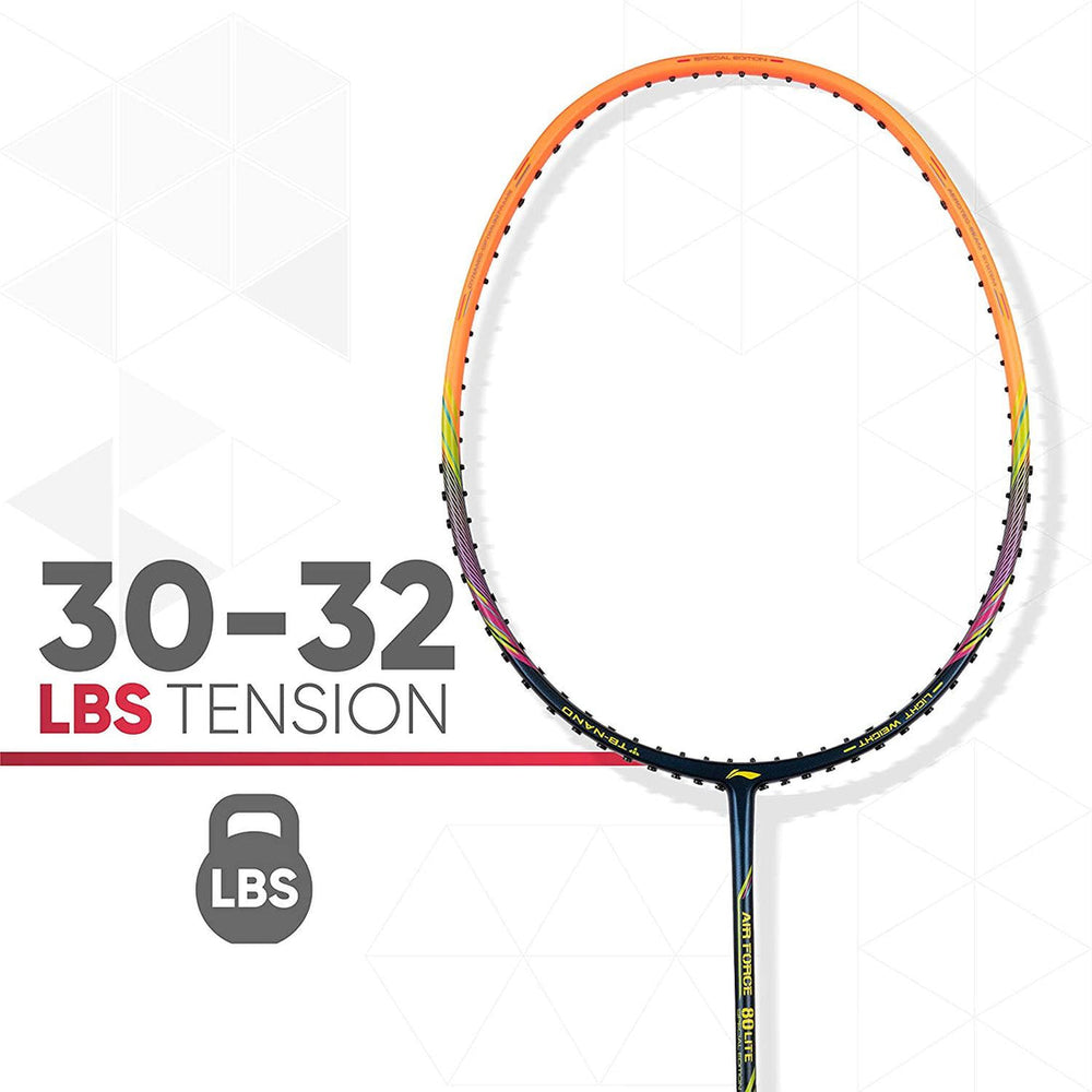 Li-Ning Air Force 80 Lite Carbon Fibre Badminton Racket - Best Price online Prokicksports.com