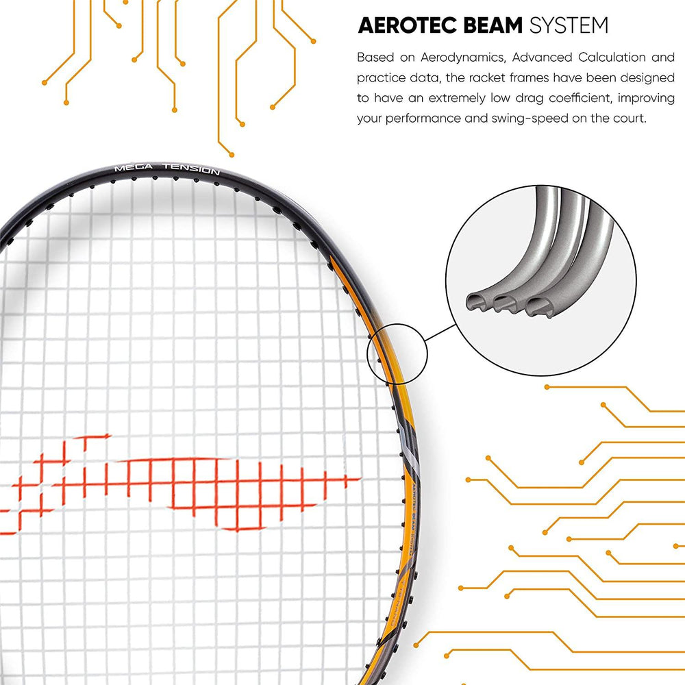 Li-Ning Turbo 99 Carbon Fibre Racket With Free Full Cover Black/Gold - Best Price online Prokicksports.com