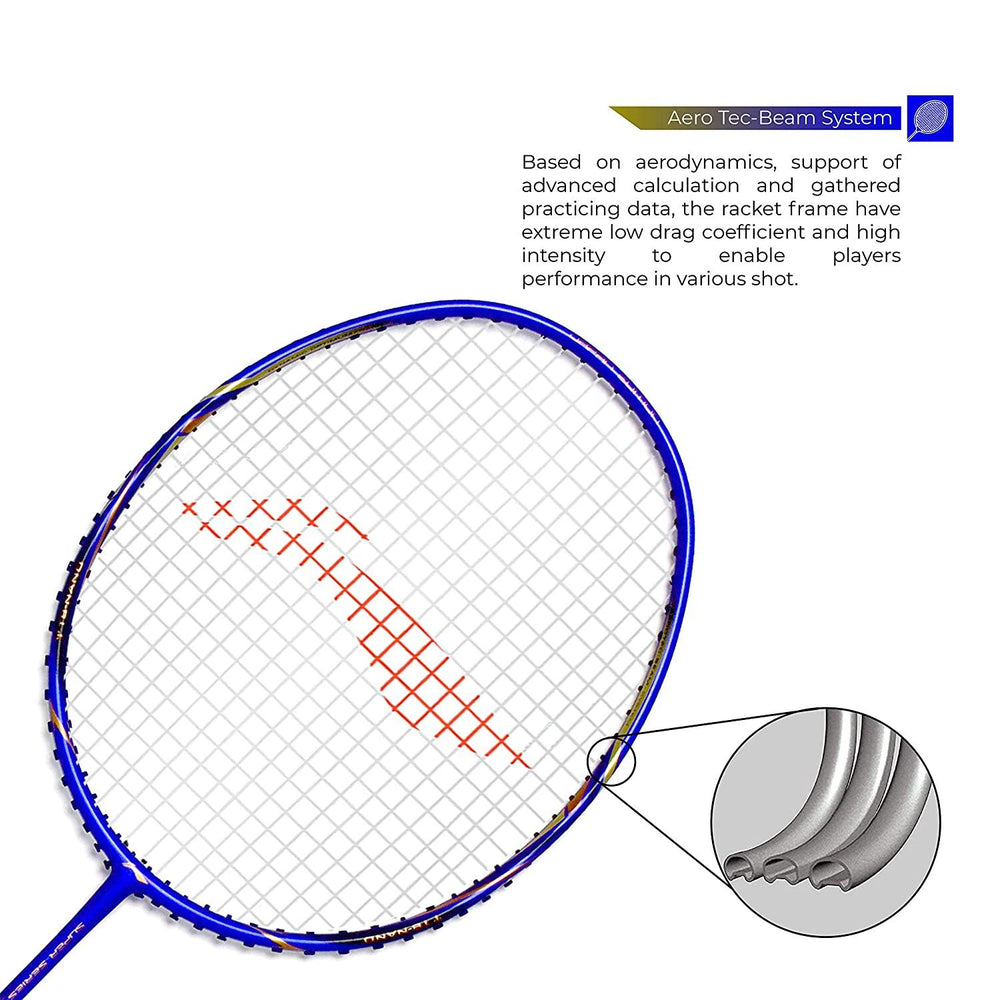Li-Ning Super Series 2020 - (Strung) Graphite Badminton Racquet - Blue/Gold - Best Price online Prokicksports.com