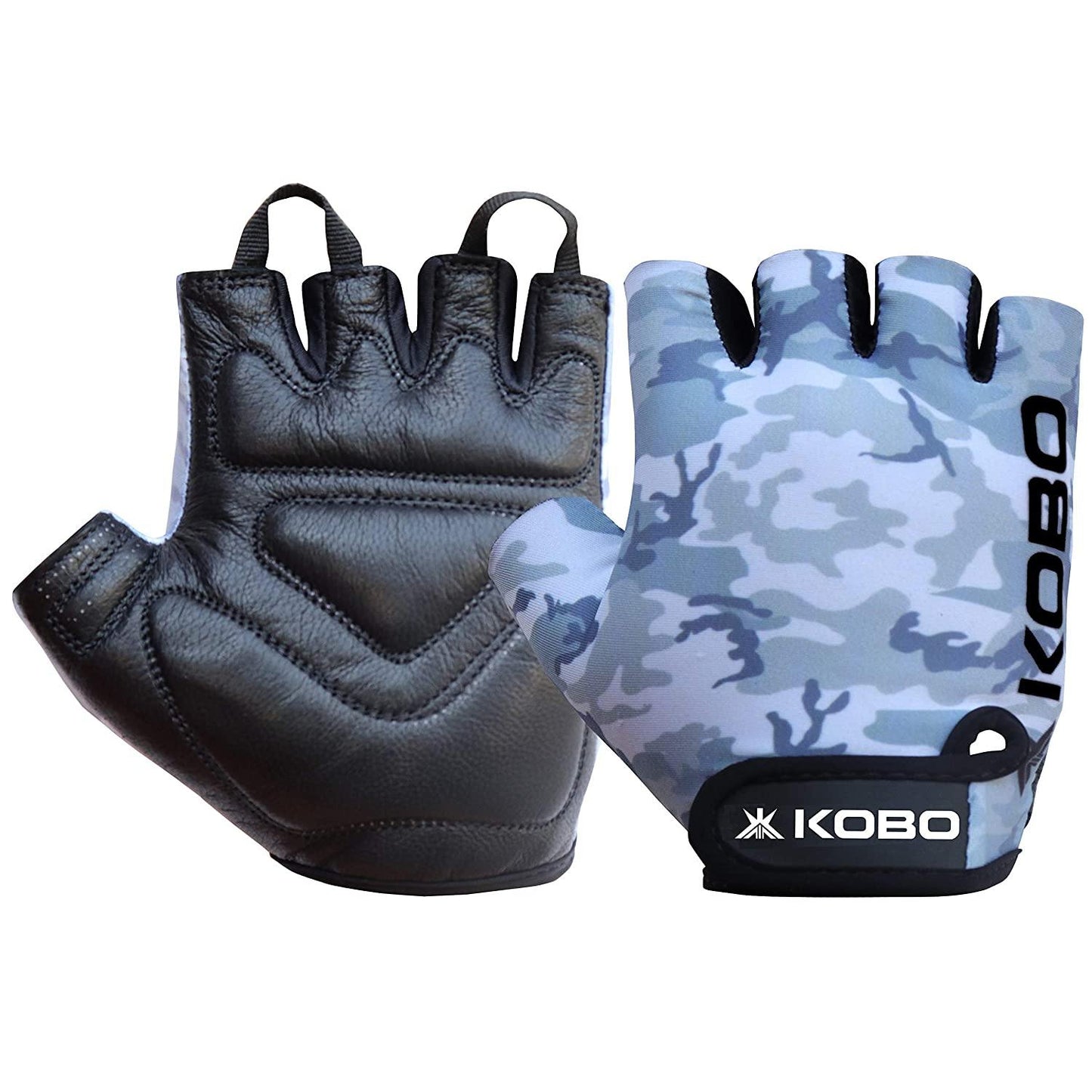 Kobo WTG51 Gym Gloves, Camo Grey - Best Price online Prokicksports.com