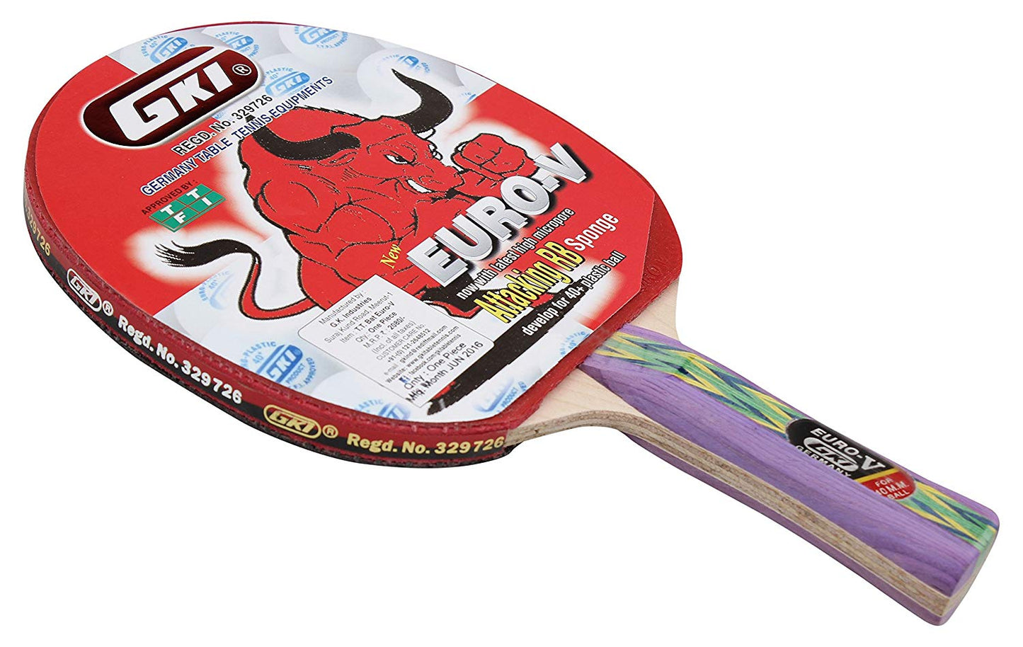 GKI Euro V Table Tennis Racquet - Best Price online Prokicksports.com