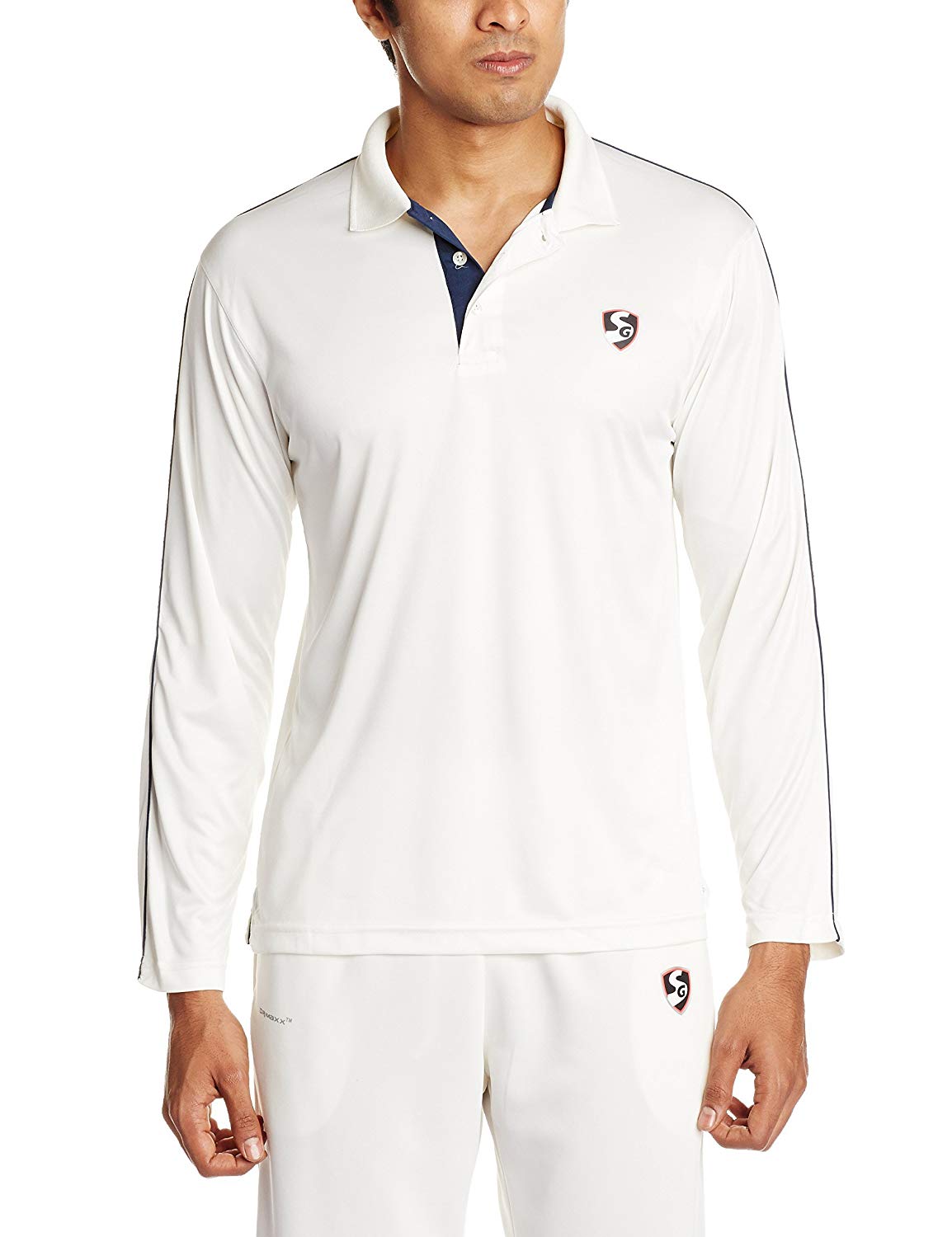 SG Century Full Sleeves Cricket Shirt (White) - Best Price online Prokicksports.com