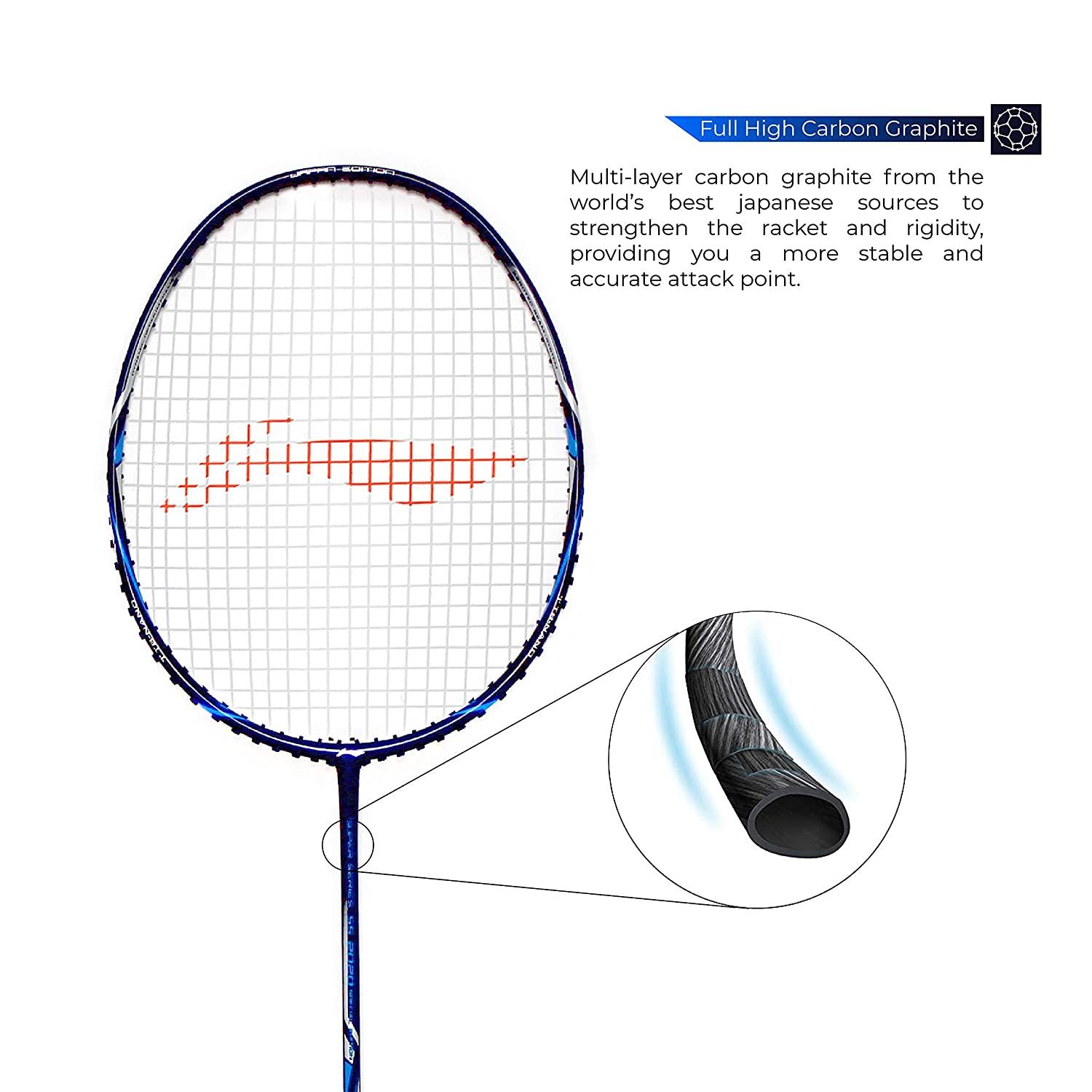 Li-Ning Super Series 2020 - (Strung) Graphite Badminton Racquet - Navy Blue - Best Price online Prokicksports.com