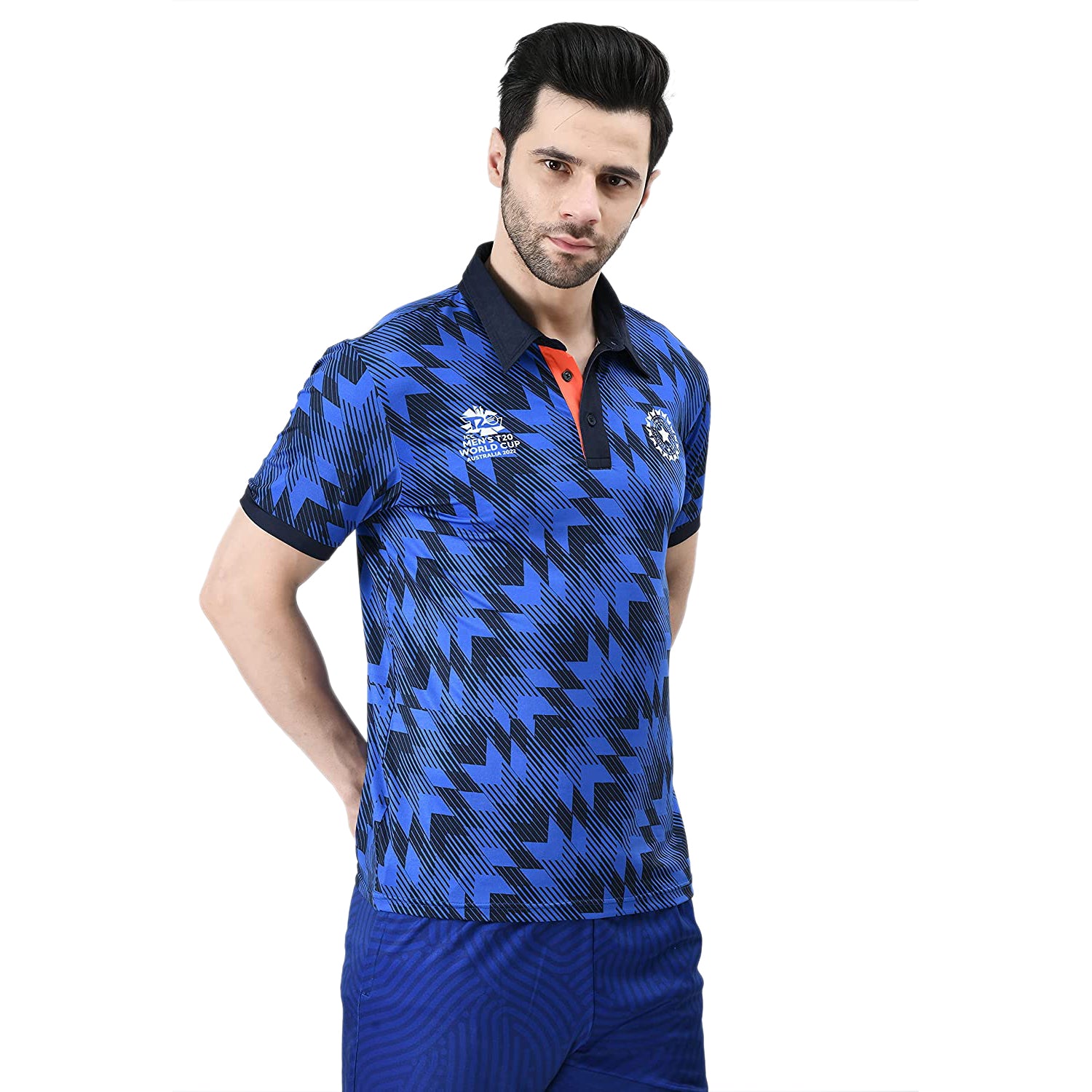 Playr Icc T20 Men's Regular Fit T-Shirt, Royal Blue - Best Price online Prokicksports.com