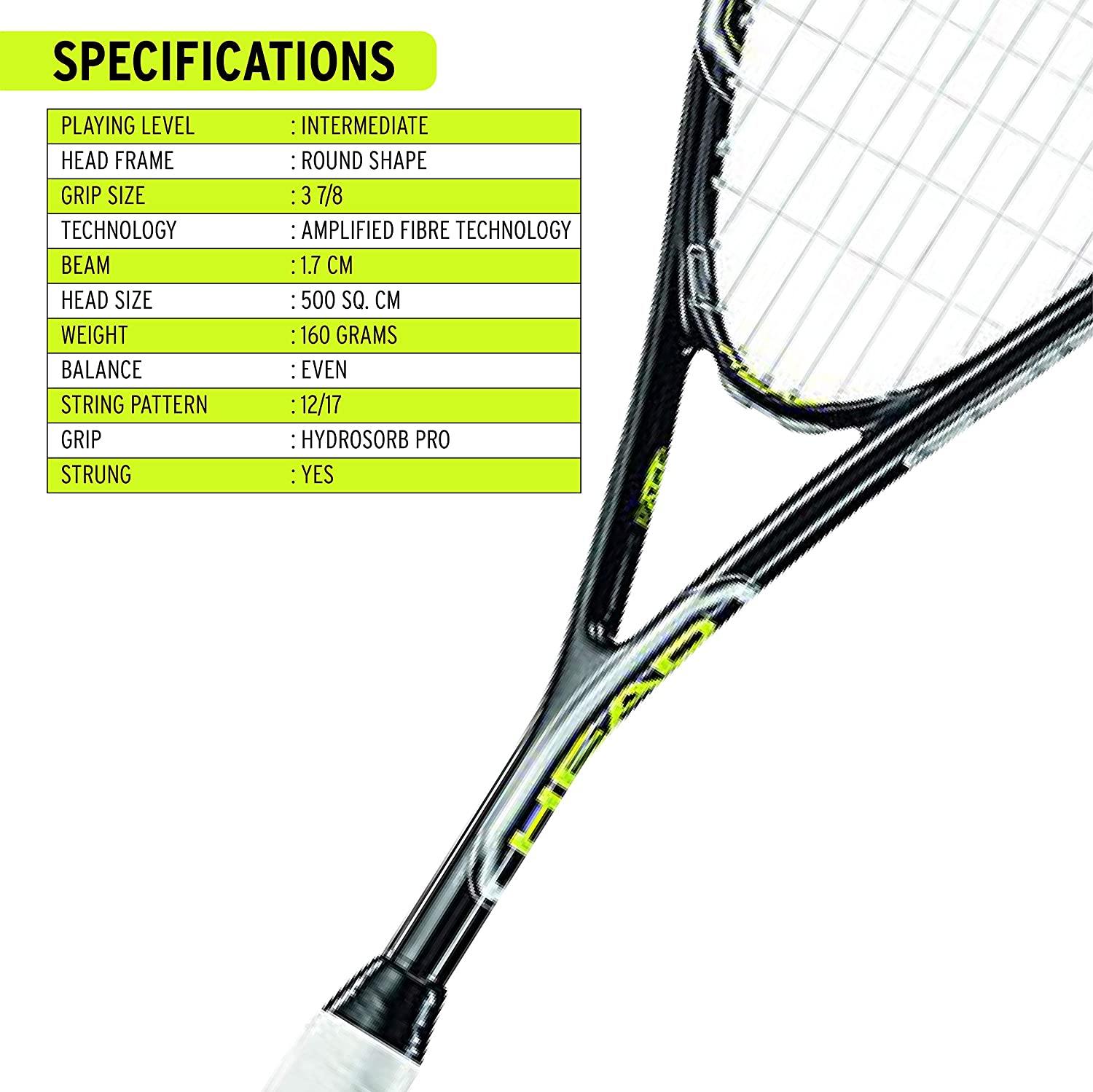 HEAD AFT Blast 2.0 Squash Racquet - Black/Lime - Best Price online Prokicksports.com