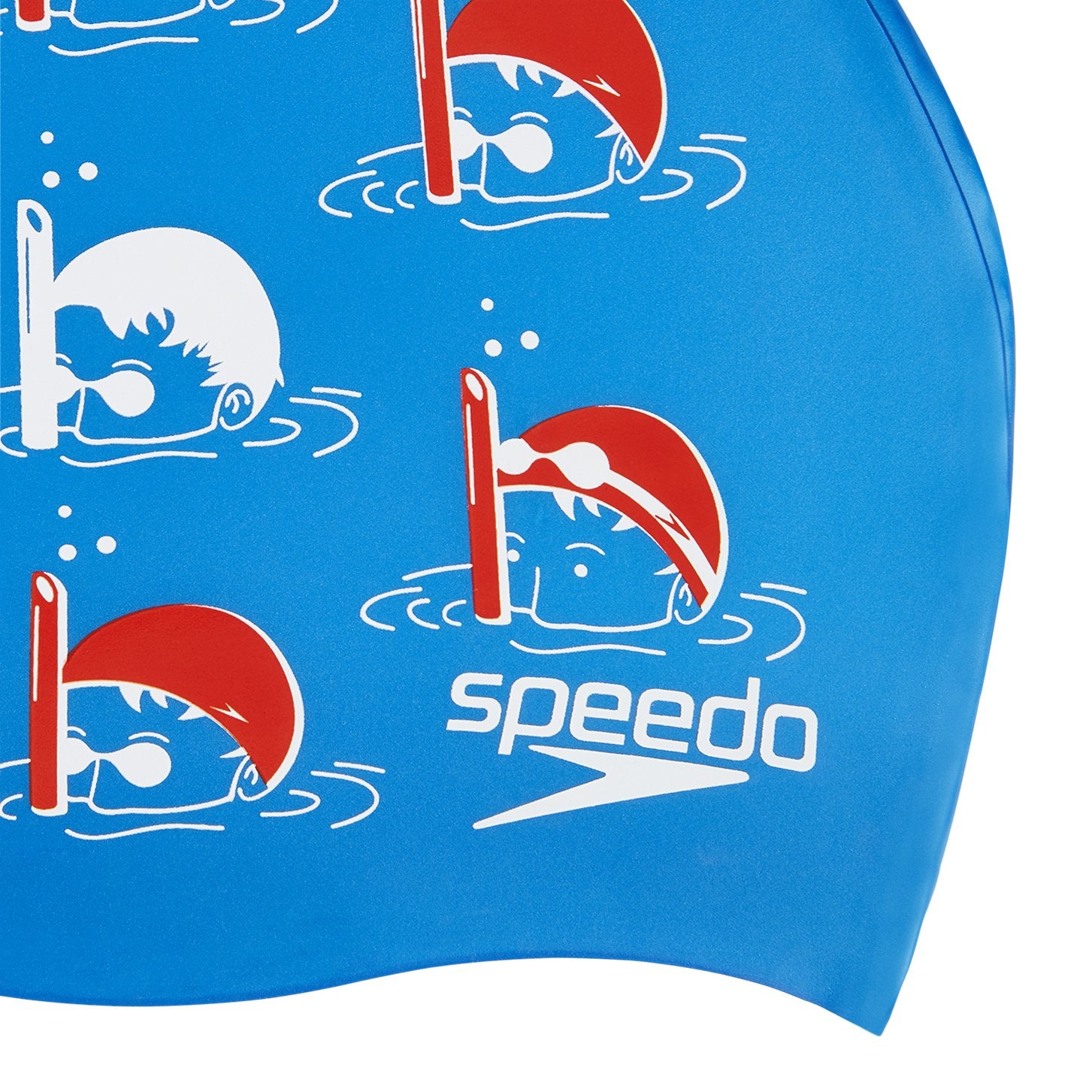 Speedo Junior Slogan Swimming Cap, Kids Free Size (Blue/Red) - Best Price online Prokicksports.com