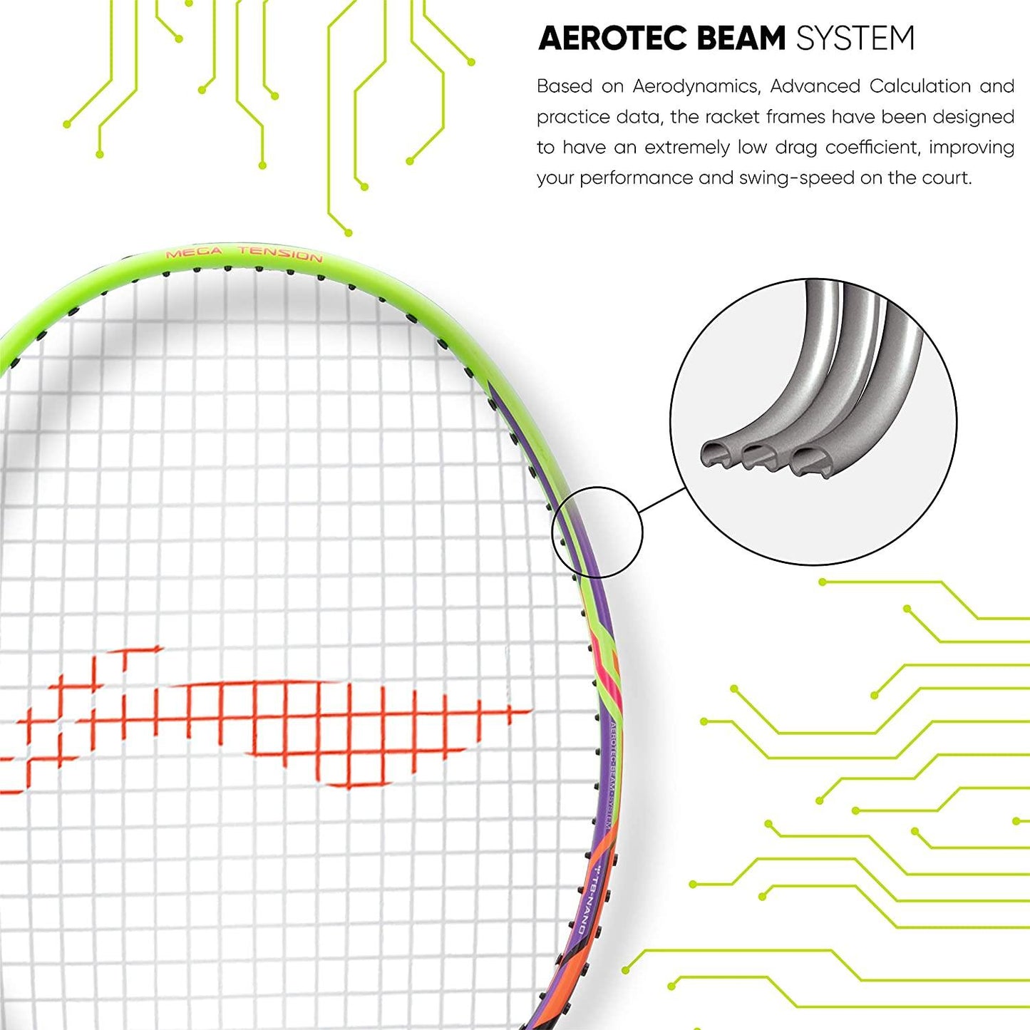 Li-Ning Turbo 99 Carbon Fibre Racket With Free Full Cover Black/Green - Best Price online Prokicksports.com