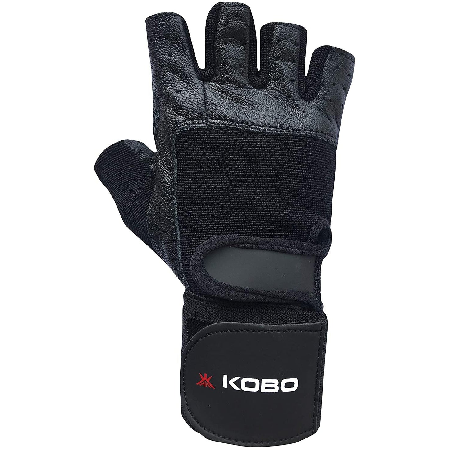 Leather Fitness Gloves/Weight Lifting Gloves/Gym Gloves Black - Best Price online Prokicksports.com