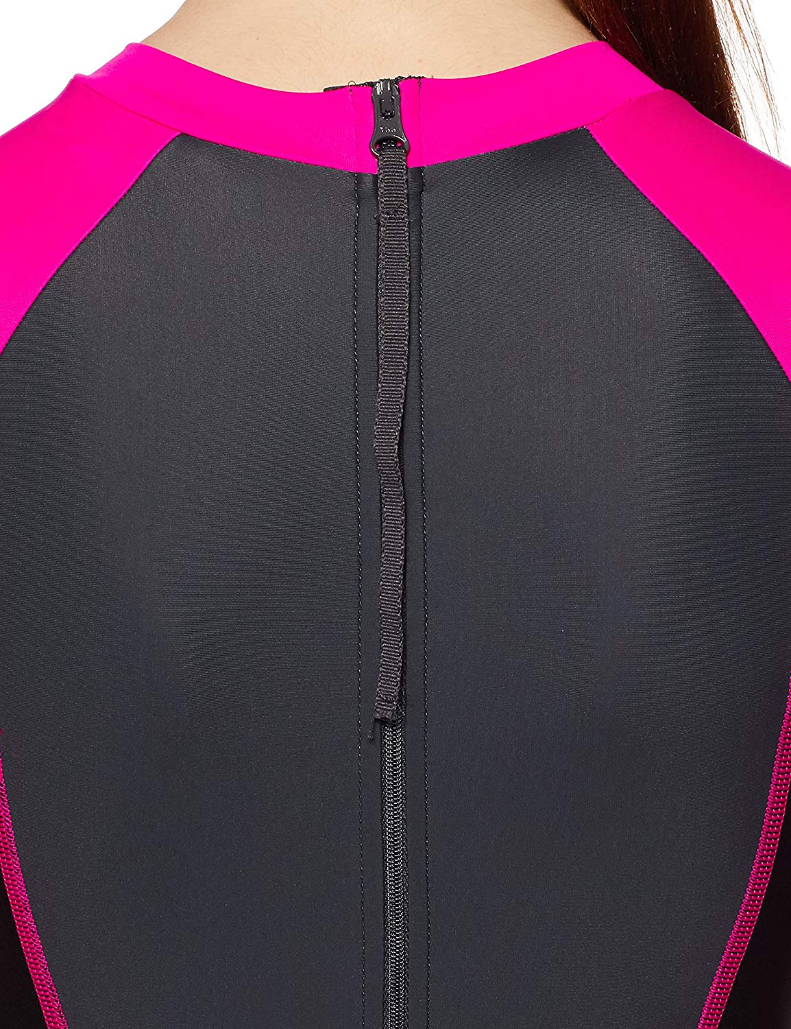 Speedo Female Swimwear Essential Spliced Kneesuit (Oxide Grey/Black/Electric Pink) - Best Price online Prokicksports.com