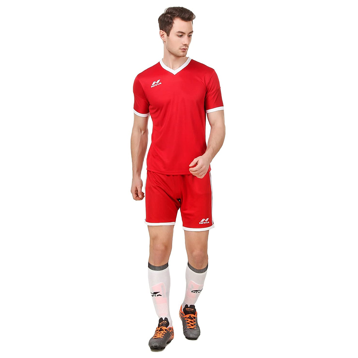 Nivia 2020 Ultra Football Jersey Set for Men, Red/White - Best Price online Prokicksports.com