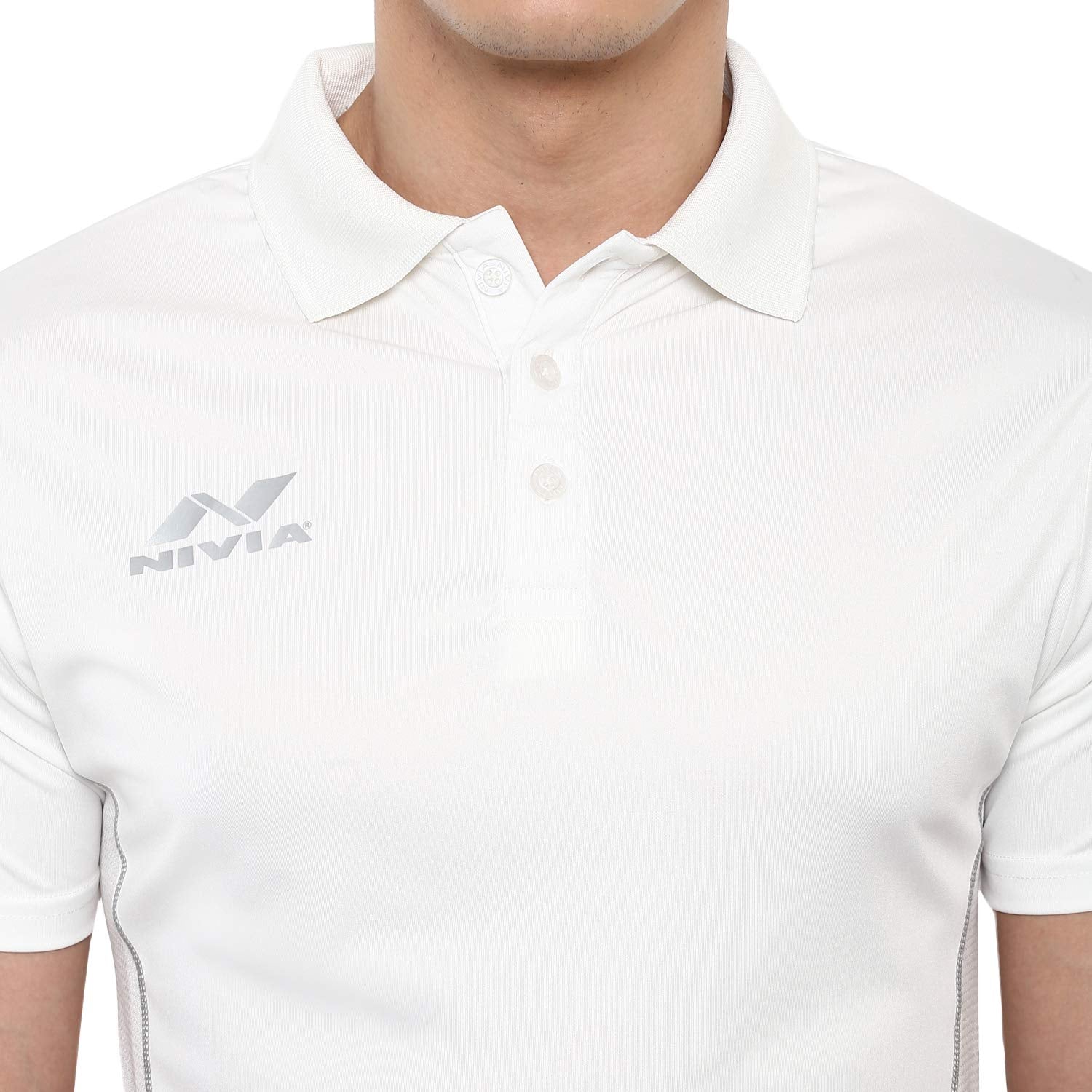 Nivia 2503 Polyester Cricket Jersey for Men (White/Grey) - Best Price online Prokicksports.com