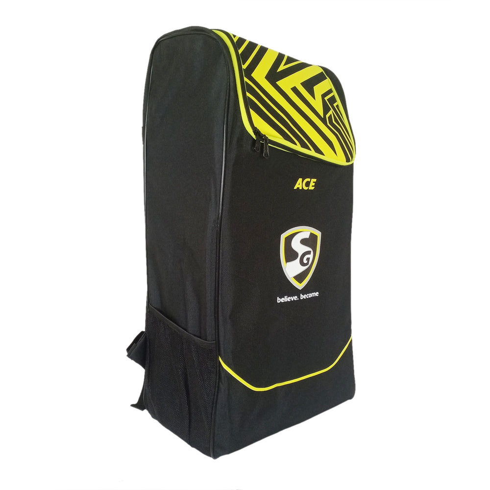 SG Ace Duffle Cricket Kitbag - Large (Black/Yellow) - Best Price online Prokicksports.com