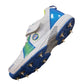 SS Ranger Metal Spikes Cricket Shoes, White/R Blue/Lime - Best Price online Prokicksports.com