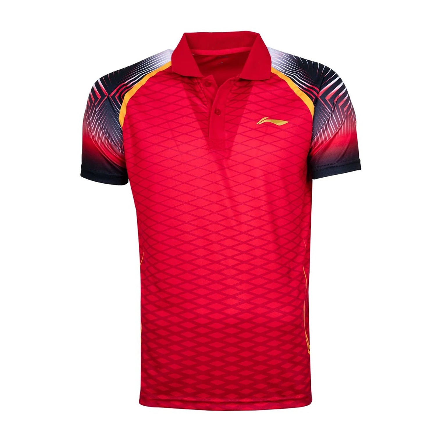 Li-Ning APLR291 Polo Neck Badminton Tshirt, Red - Best Price online Prokicksports.com