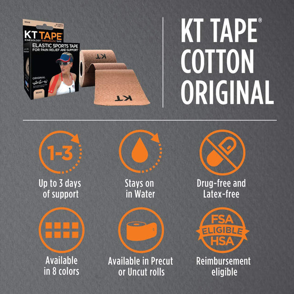 Li-Ning KT Tape Original Kinesiology Therapeutic Supporter 20 Strips (5cm X 5cm) - Black