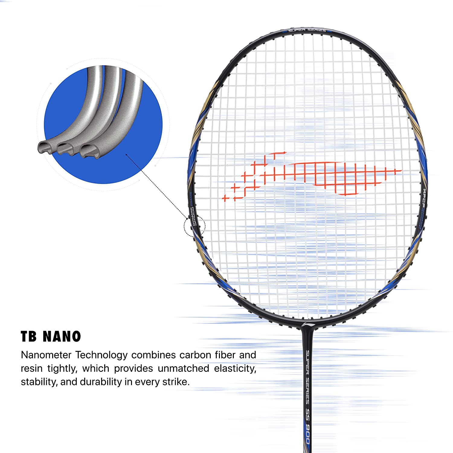Li-Ning Super Series SS900 Strung Badminton Racquet - Black/Blue - Best Price online Prokicksports.com