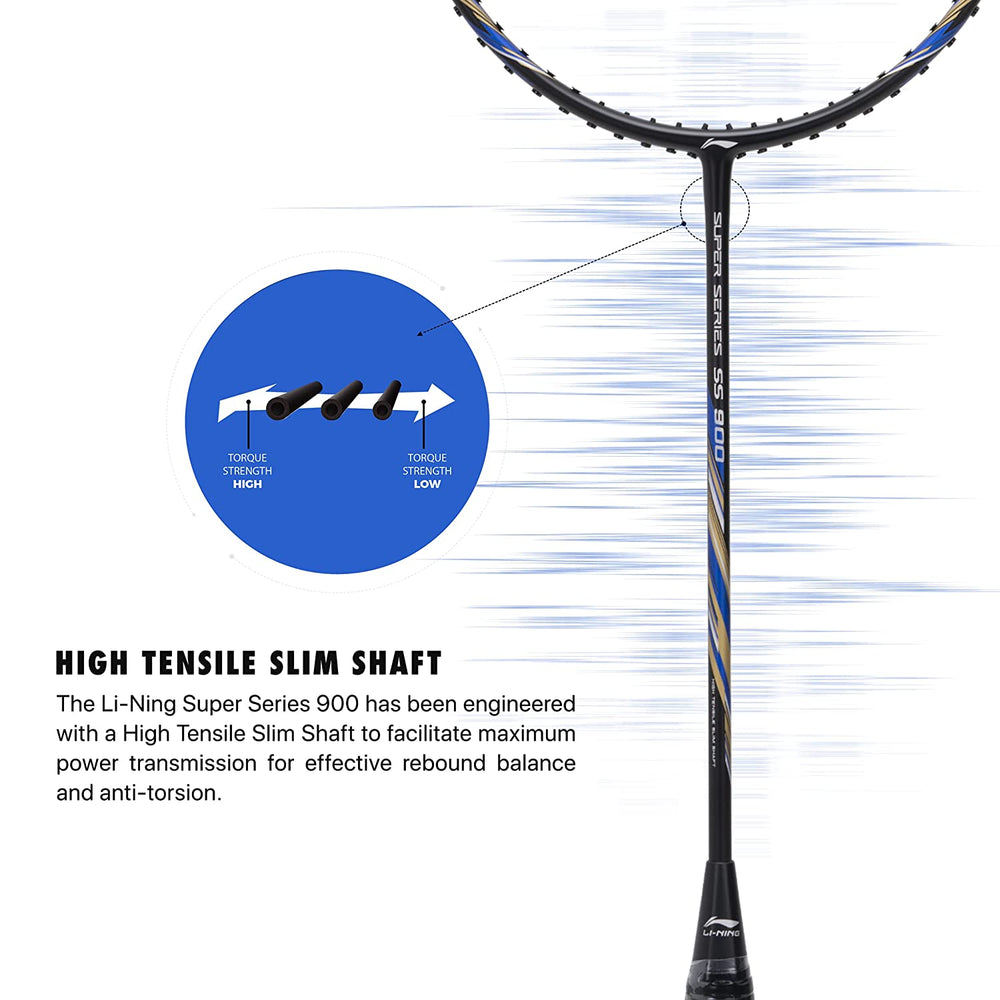 Li-Ning Super Series SS900 Strung Badminton Racquet - Black/Blue - Best Price online Prokicksports.com
