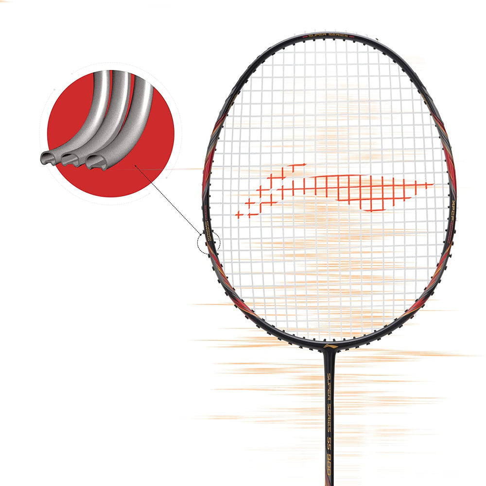 Li-Ning Super Series SS900 Strung Badminton Racquet - Black/Red - Best Price online Prokicksports.com