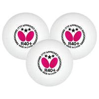 Butterfly 3 Star R40 Plus Table Tennis Balls, Pack Of 3 - White - Best Price online Prokicksports.com