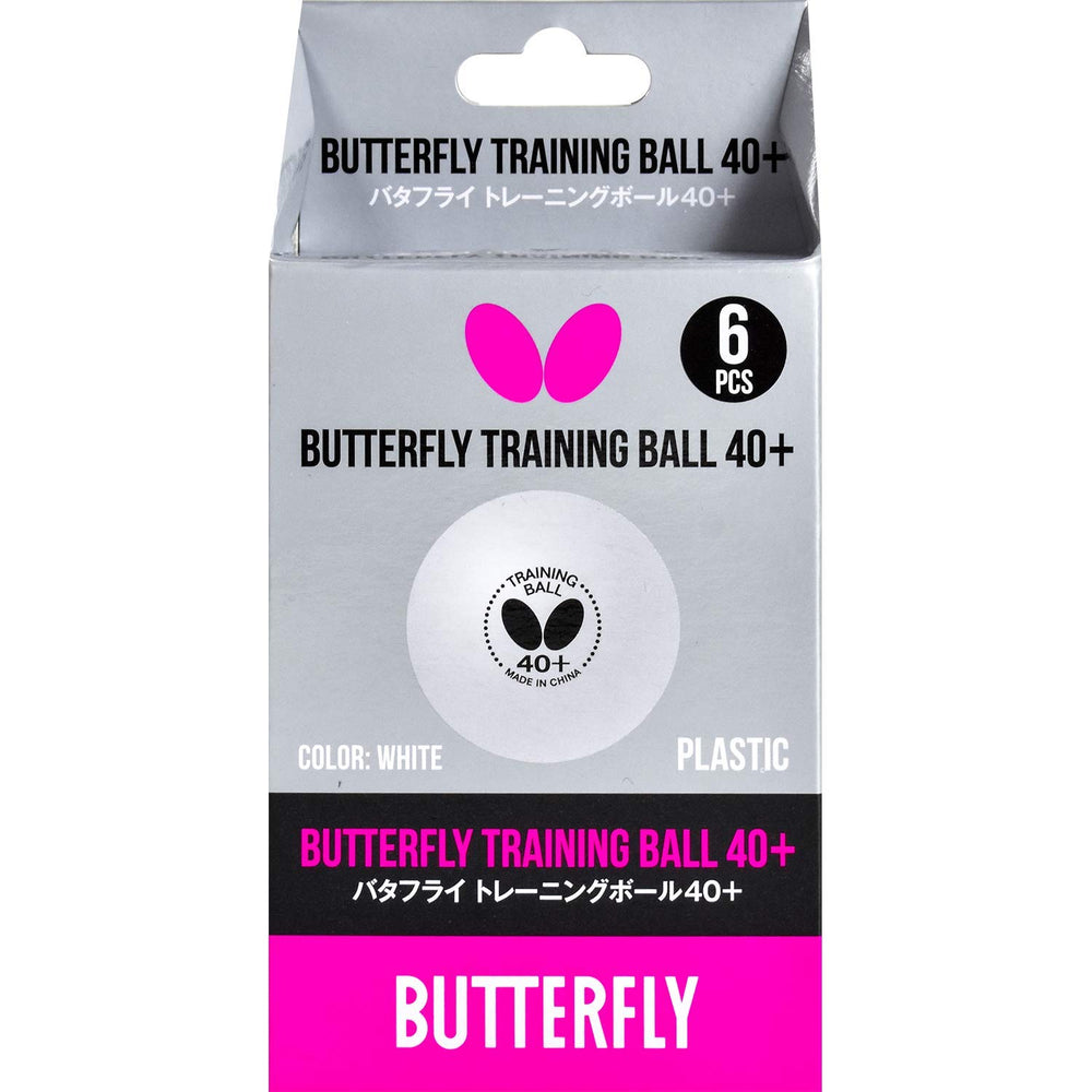 Butterfly Trinning 40 Plus Table Tennis Balls, Pack Of 6 - White