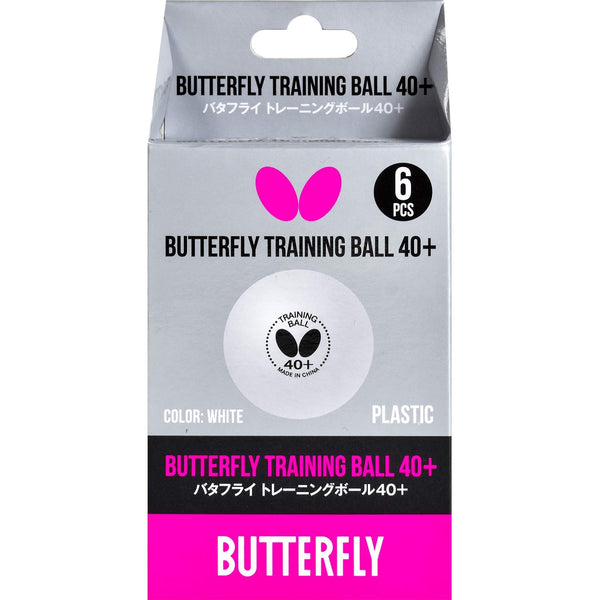 Butterfly Trinning 40 Plus Table Tennis Balls, Pack Of 6 - White