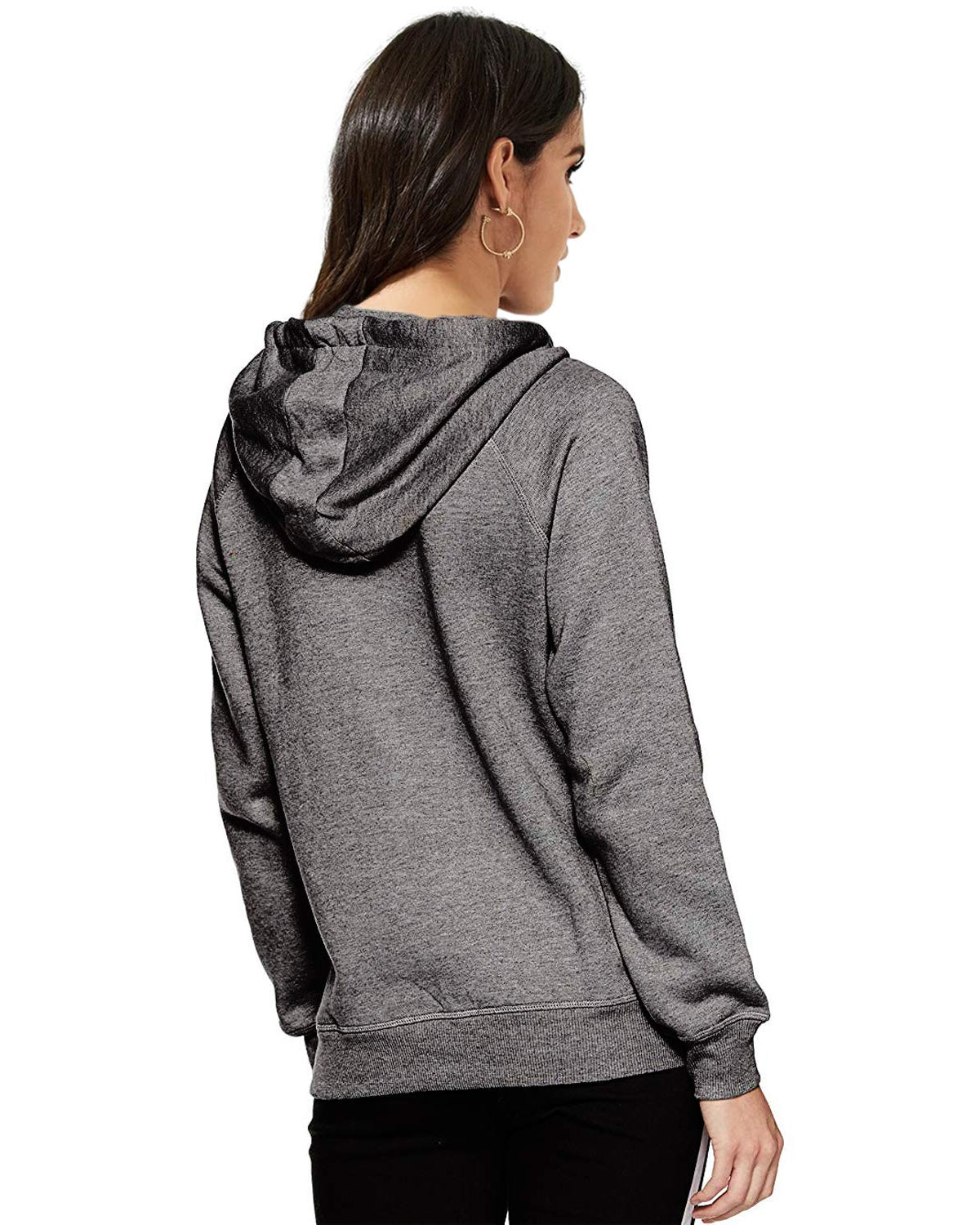 Prokick Women's Cotton Sporty Sweatshirt/Hoodie - Dark Grey - Best Price online Prokicksports.com