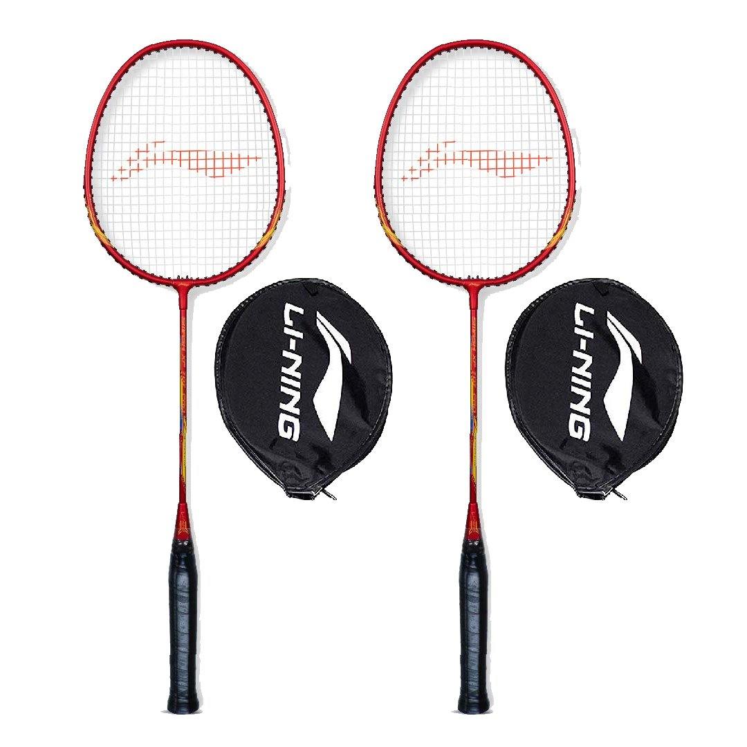Li-Ning XP 707 PRO Strung Badminton Racket - Red/Yellow (Set of 2) - Best Price online Prokicksports.com
